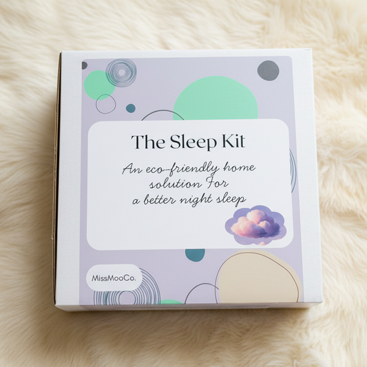 Kit to help with sleep. Diffuser oil creating calming atmosphere – natural, non-toxic, essential oils. Diffuser can also be a night light.