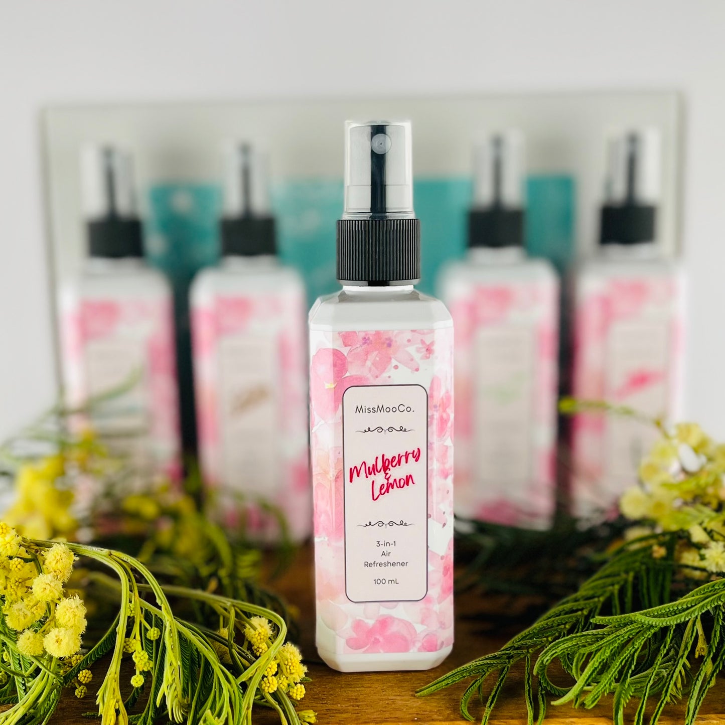 mulberry and lemon by Miss Moo Co is an Australian-made natural air freshener that eliminates odours at the source. Safe for kids, pets, and eco-conscious homes, crafted with pure essential oils.